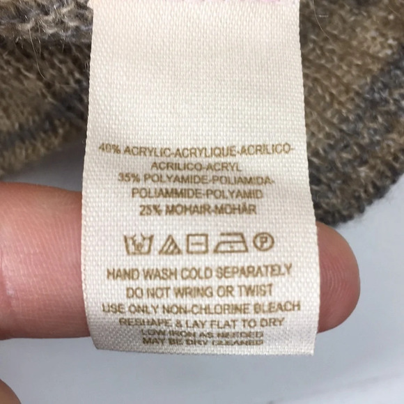 FP Free People Beach Tan Gray Space Dye Knit Cardigan Top Womens XS Mohair Blend - Picture 6 of 9